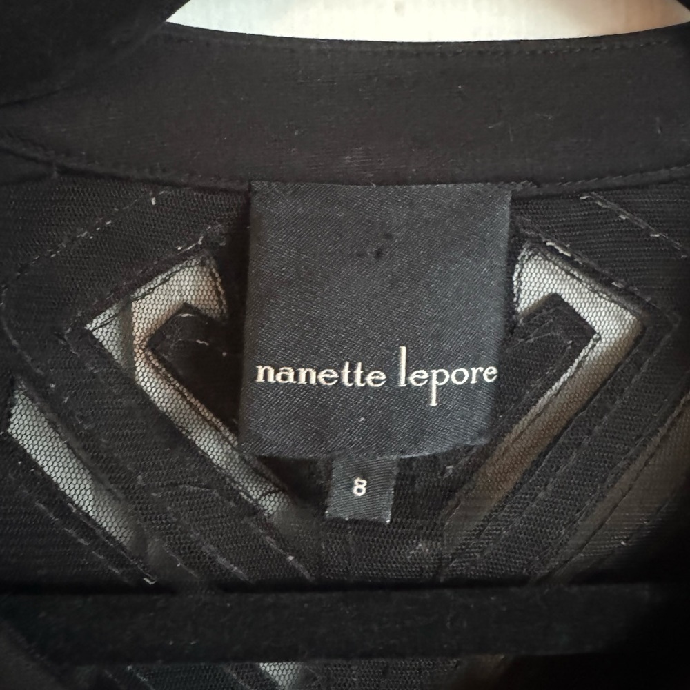Nanette Lepore Embroidered Mesh-Back Jacket Size 8 - Picture 6 of 7
